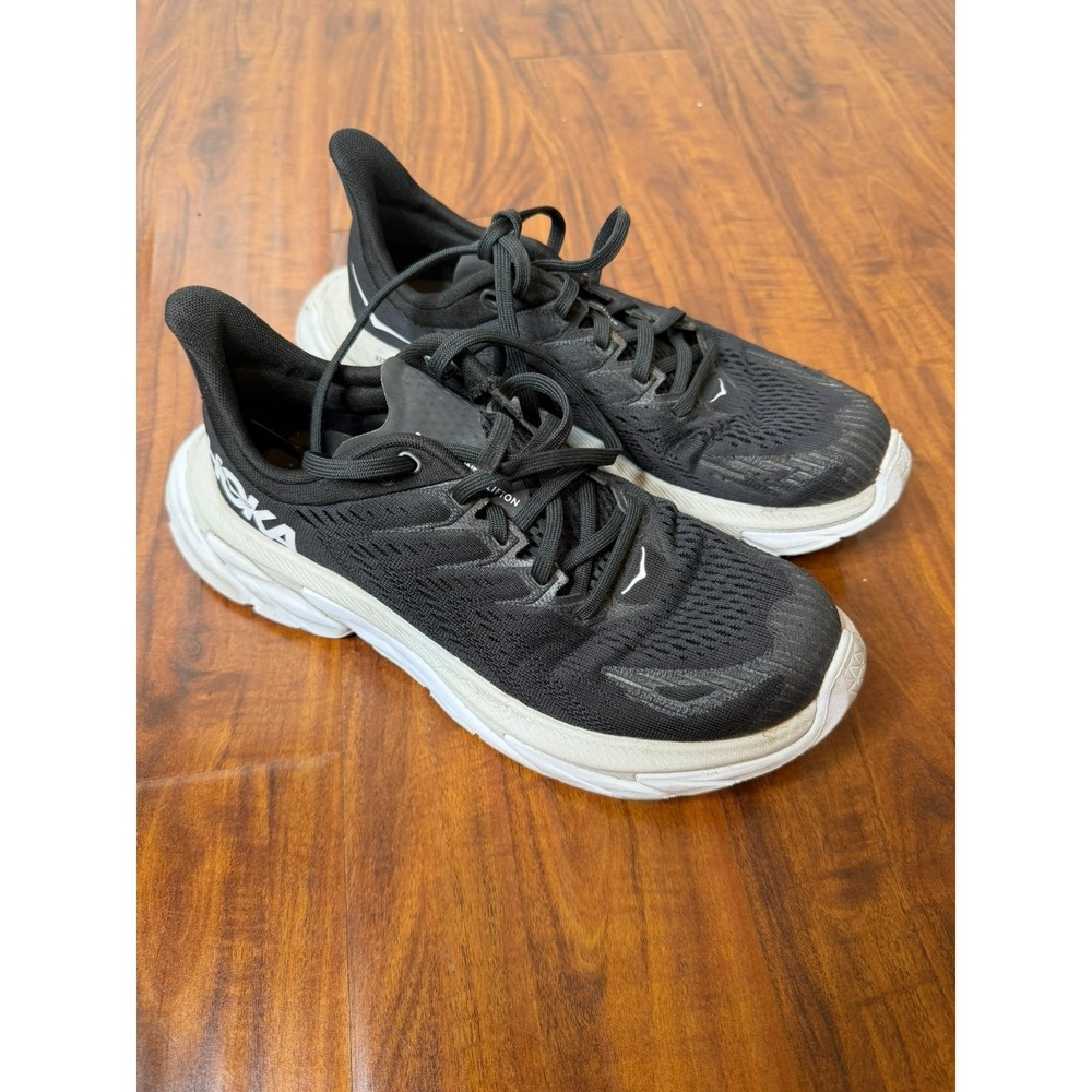 Hoka One One Clifton Edge Women's Running Shoes Size 7 Black White 1110511BWHT